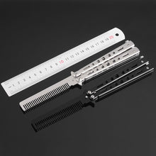 2016 Pro Salon Stainless Steel Folding Practice Training Butterfly Balisong Style Comb Tool