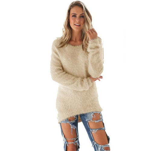 2016 Pull Femme Autumn Winter Mink Cashmere Women Sweaters And Pullovers Long Sleeve Female Loose Jumper Women Sweater 5 Colors
