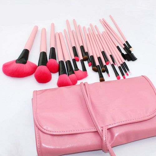 2016 Quality Guarantee 24X Professional Makeup Pro Kits Brushes Leopard Cosmetics Brush Tool The longest brush 14cm Anne