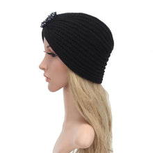 2016 Retro Crystal Womens Winter Knitting Warm Crochet Hats Winter Hats For Women Female Headdress Caps Beanies Bonnet