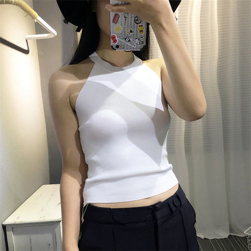 2016 Sexy New Women Plus Size O-neck Sleeveless Tank Top Casual Fashion Knitting Off Shoulder with Back Zip Tank Tops 70642