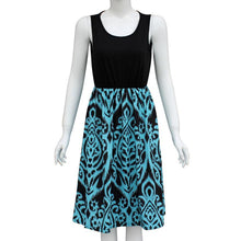 2016 Sexy Women Damask Print Summer Dress O Neck Sleeveless Polyester Slim Fashion Mini Club Dress women Dress vestido