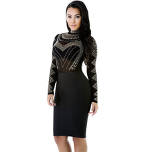 2016 Sexy Women Dress Turtleneck Long Sleeve Transparent Bodycon Evening Party Ladies Dresses vestidos #1216
