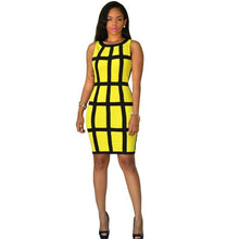 2016 Sheath Bodycon Women Dress Geometric O Neck Sleeveless Mini Work Wear Sexy Dresses Ladies Female Summer Dress Robe Femme