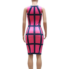 2016 Sheath Bodycon Women Dress Geometric O Neck Sleeveless Mini Work Wear Sexy Dresses Ladies Female Summer Dress Robe Femme