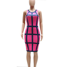2016 Sheath Bodycon Women Dress Geometric O Neck Sleeveless Mini Work Wear Sexy Dresses Ladies Female Summer Dress Robe Femme
