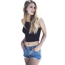 2016 Solid Tank Tops Knitted Camis Women Sleeveless Crop Top 5 Colors Summer Simply StyleWoman Bustier Crop Top Black