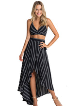 2016 Striped Asymmetrical Women Skirts Casual Beach Maxi Retro Print Skirt Loose Girl High Waist Skirts Long Maxi Skirt New