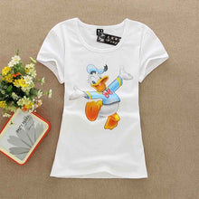 2016 Summer Cute Letter Print T-shirt Women Short Sleeve T Shirt Animal Carton Print Number Female Tops 71452