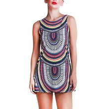 2016 Summer Dresses For Women Bohemian Style O Neck Sleeveless Printed African Dresses For Women Casual Mini Dress Women Robe