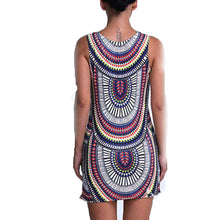 2016 Summer Dresses For Women Bohemian Style O Neck Sleeveless Printed African Dresses For Women Casual Mini Dress Women Robe