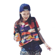 2016 Summer New Women T shirts O-neck Womens Korean Style Top Short Sleeve Female Floral Print Tops 70902