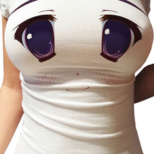 2016 Summer T Shirt New Women Sexy T-shirt Summer Short Sleeve Funny Slim Big Eyes Print T Shirt Fashion Women Top Tees 71173