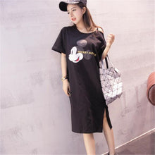 2016 Summer Vestidos Plus Size Carton Print Off shoulder Straight Knee-Length Dress Animal Print O-Neck Women Mice Dresses 70934