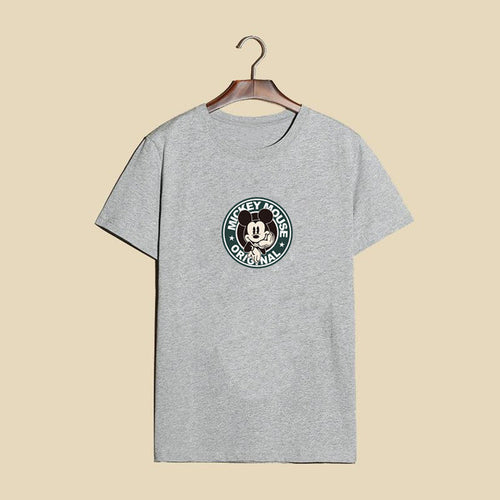 2016 Summer Women Print T Shirt Fashion Animal Print Woman Mouse Print Tops O-Neck Short Sleeve t-shirt 71442