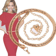 2016 Trendy Fashion Womens Belts Golden Color Metal Belt Women Ladies Snake Bones Chain Waist Strap Body Chain Cinturones Mujer