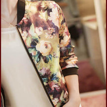 2016 Trendy Women Autumn Jacket Stand Collar Long Sleeve Slim Coats Female Zipper Floral Printed Jacket Women Chaquetas Mujer