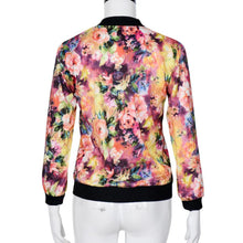 2016 Trendy Women Autumn Jacket Stand Collar Long Sleeve Slim Coats Female Zipper Floral Printed Jacket Women Chaquetas Mujer
