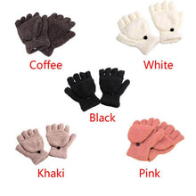 2016 Winter Guantes de invierno de la mujer Women Fingerless Gloves Girls Half Finger Flip Knitted Mittens gloves women