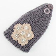 2016 Winter Knitting Headbands Crochet Flower Button Ear Warm Turban Hair Band Female Headband Hair Accessories For Women