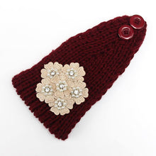 2016 Winter Knitting Headbands Crochet Flower Button Ear Warm Turban Hair Band Female Headband Hair Accessories For Women