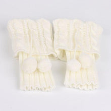 2016 Winter New Leg Warm For Women Girls Hemp Flowers Flanging Knitted Crochet Sock Leg Plush Cover Button Trim Socks Girls