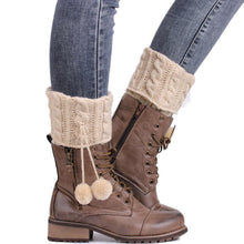 2016 Winter New Leg Warm For Women Girls Hemp Flowers Flanging Knitted Crochet Sock Leg Plush Cover Button Trim Socks Girls