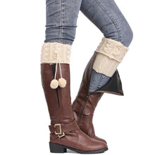 2016 Winter New Leg Warm For Women Girls Hemp Flowers Flanging Knitted Crochet Sock Leg Plush Cover Button Trim Socks Girls