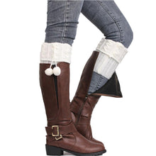 2016 Winter New Leg Warm For Women Girls Hemp Flowers Flanging Knitted Crochet Sock Leg Plush Cover Button Trim Socks Girls