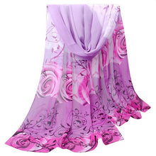 2016 Winter Scarf Women Beautiful Rose Print Pattern Chiffon Shawl Wrap Women Ladies Scarves Female Echarpe Hiver Femme