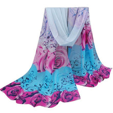 2016 Winter Scarf Women Beautiful Rose Print Pattern Chiffon Shawl Wrap Women Ladies Scarves Female Echarpe Hiver Femme