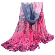 2016 Winter Scarf Women Beautiful Rose Print Pattern Chiffon Shawl Wrap Women Ladies Scarves Female Echarpe Hiver Femme
