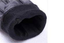 2016 Winter Women Girl Luxurious PU Leather Winter Super Warm Gloves Cashmere Bow Women Warm Out Work Gloves Gants Homme#697