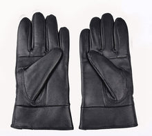 2016 Winter Women Girl Luxurious PU Leather Winter Super Warm Gloves Cashmere Bow Women Warm Out Work Gloves Gants Homme#697