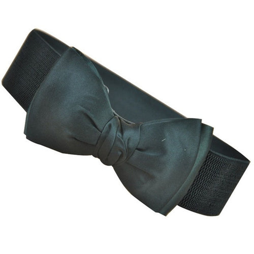 2016 Women Belt Fashion Women Bowknot Elastic Wide Stretch Buckle Waistband Waist Belt Kemerler #108