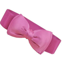 2016 Women Belt Fashion Women Bowknot Elastic Wide Stretch Buckle Waistband Waist Belt Kemerler #108