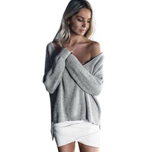 2016 Women Loose Off Shoulder Sweater Korean Fashion Irregular Solid Long Sleeve Knitted Jumper Sweaters And Pullovers sueter