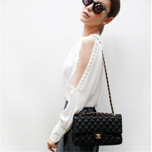 2016 Women New Chiffon Plus Size Tops Full O-neck Blouse Off Shoulder Casaul Shirt With Button 70476