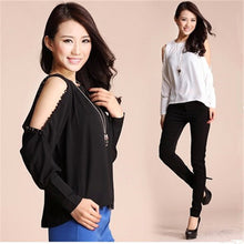 2016 Women New Chiffon Plus Size Tops Full O-neck Blouse Off Shoulder Casaul Shirt With Button 70476