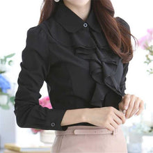 2016 Women New Fashion Blouse Full Butterfly Sleeve Chiffon Peter pan collar Shirt Plus Size Top Button S-3XL Blusas 71139