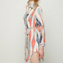 2016 Women New Fashion Blouse Full Sleeve Button Turn-down Collar Shirt Plus Size Chiffon Top Print Blusas With Pocket 72097