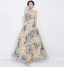 2016 Women Party Dresses Fashion Butterfly Floral Print V Neck Sleeveless Bohemian Dress Elegant Slim Vestidos Plus Size 71230