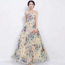 2016 Women Party Dresses Fashion Butterfly Floral Print V Neck Sleeveless Bohemian Dress Elegant Slim Vestidos Plus Size 71230