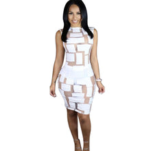 2016 Women Sexy Club Wear Transparent Mesh Dress Sleeveless Slim Bodycon Mini Summer Dress Women Female Clothes Vestidos YD10