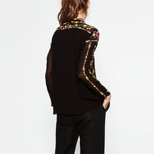 2016 Women Summer Embroidery T Shirt Fashion Woman Tribe Fashion Tops O-Neck Full Sleeve Chiffon t-shirt 72033