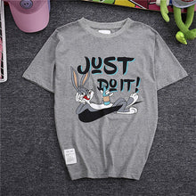 2016 Women Summer Letter Just do it Print T Shirt Animal Print Men Rabbit Print Tops O-Neck Short Sleeve Couple t-shirt 71593