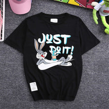 2016 Women Summer Letter Just do it Print T Shirt Animal Print Men Rabbit Print Tops O-Neck Short Sleeve Couple t-shirt 71593