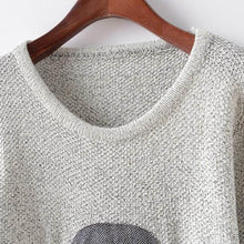 2016 Women Sweaters Owl Pattern Autumn Winter Fashion Loose Grey O Neck Long Sleeve Knittwear Pullovers Clothing Pull femme #WY