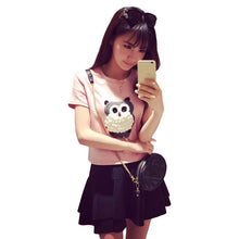 2016 Women T-shirt 3D Print Summer Female T Shirt Fashion Cute Owl Print Short Sleeve O Neck Women Sweet Top Tees 71181