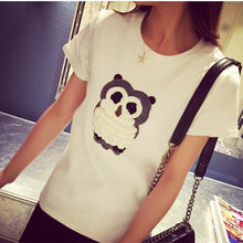 2016 Women T-shirt 3D Print Summer Female T Shirt Fashion Cute Owl Print Short Sleeve O Neck Women Sweet Top Tees 71181